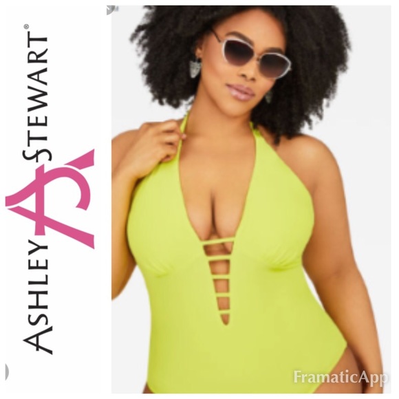 Ashley Stewart Other - Ashley Stewart Neon Yellow Bathing Suit Sz 1X